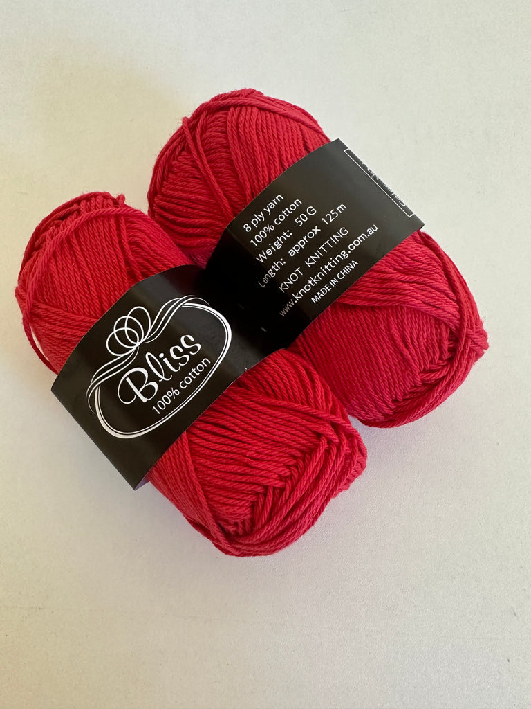 KK Bliss Cotton 8 ply Yarn - Red (11)