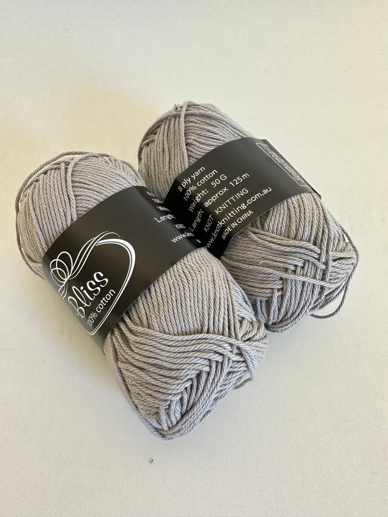 KK Bliss Cotton 8 ply Yarn - Light Grey (03)