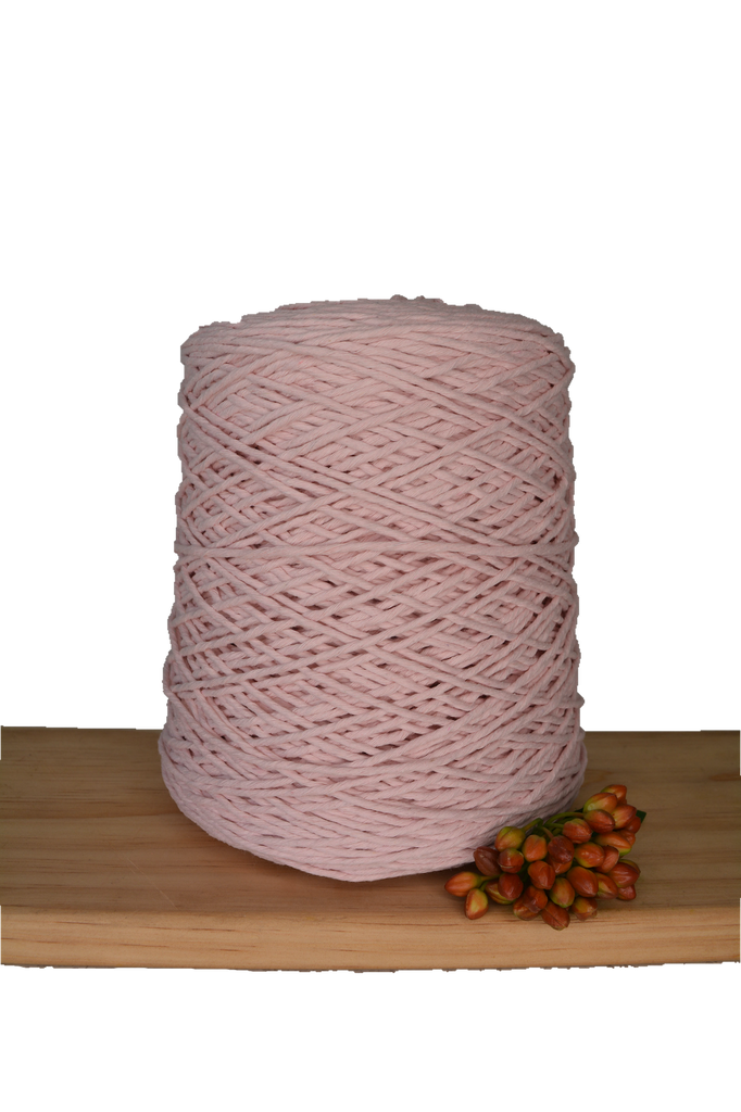 Coloured 1ply Cotton Warping Macrame Crochet String - 1.5mm - Softest Pink