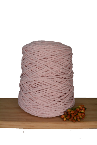 Coloured 3 ply Macrame Cotton Rope - 3mm - Softest Pink