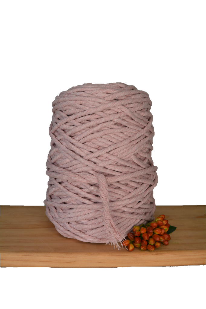 1kg Coloured 1ply Macrame Cotton String - 5mm - Mushroom Pink