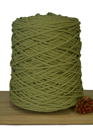 Coloured 3 ply Macrame Cotton Rope - 3mm - Avocado