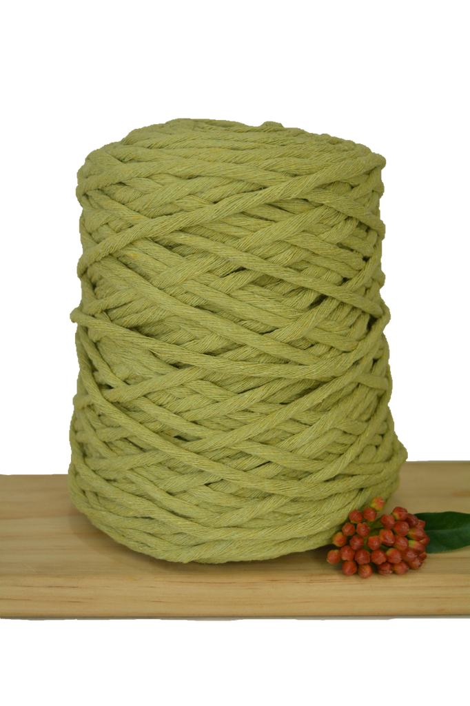 1kg Coloured 1ply Recycled Cotton String - 5mm - Avocado