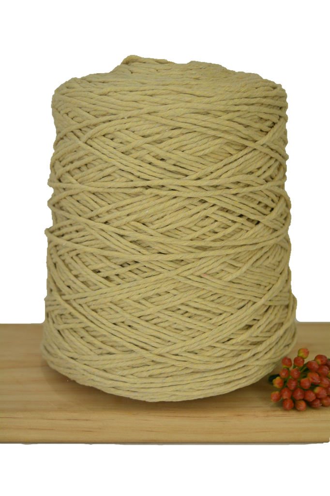 Coloured 1ply Cotton Warping Macrame Crochet String - 1.5mm - Buttermilk