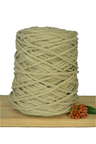 Coloured 3 ply Recycled Macrame Cotton Rope - 5mm - Buttermilk