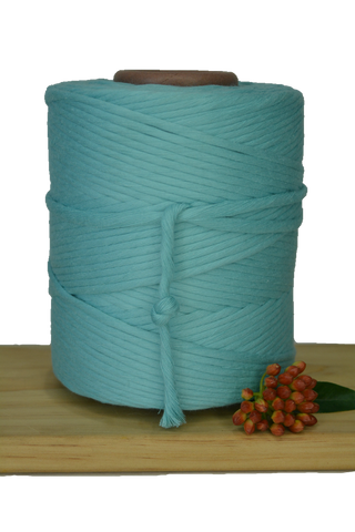 1kg 5mm 100% Pure Deluxe Macrame Cotton 1ply String - Aqua Haze
