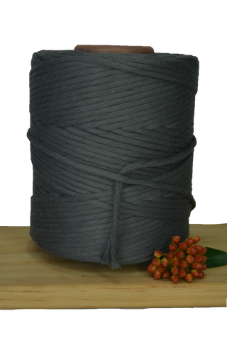 1kg 5mm 100% Pure Deluxe Macrame Cotton 1ply String - Charcoal