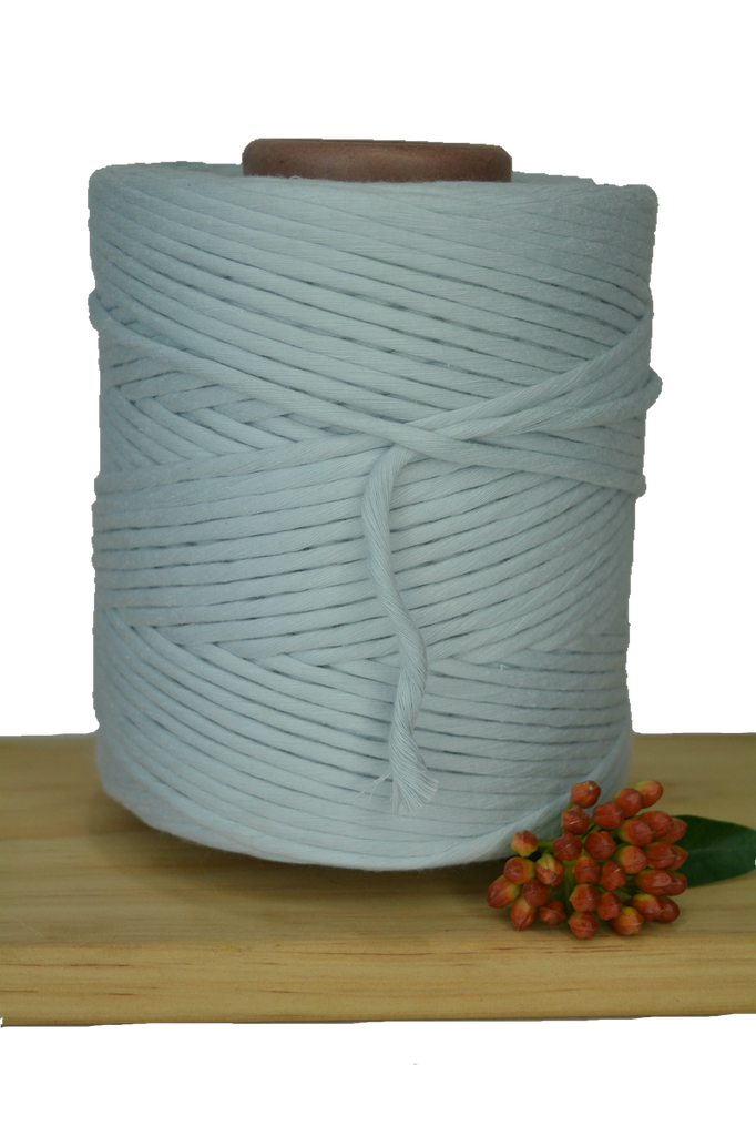 1kg 5mm 100% Pure Deluxe Macrame Cotton 1ply String - Ice Flow