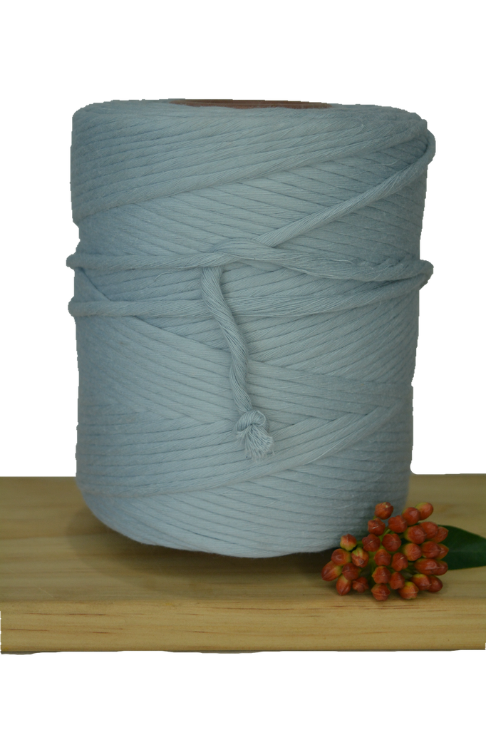 1kg 5mm 100% Pure Deluxe Macrame Cotton 1ply String - Pearl Blue