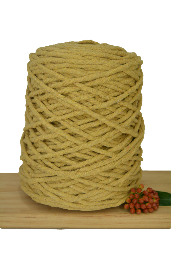 1kg Coloured 1ply Recycled Cotton String - 5mm - Dijon