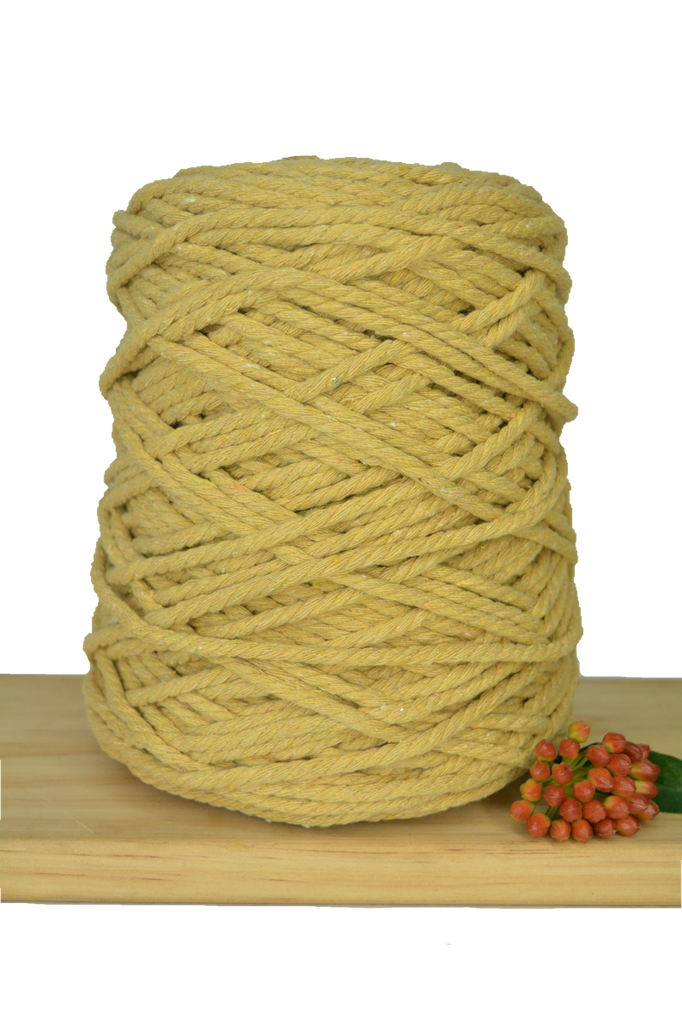 Coloured 3 ply Recycled Macrame Cotton Rope - 5mm - Dijon