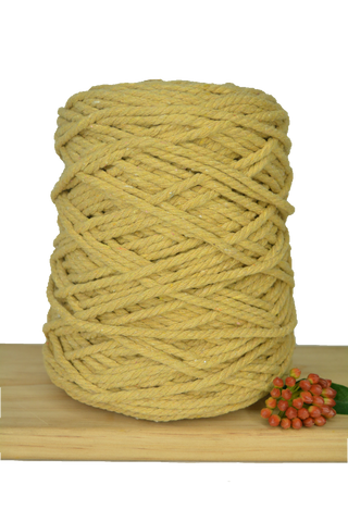 Coloured 3 ply Recycled Macrame Cotton Rope - 5mm - Dijon