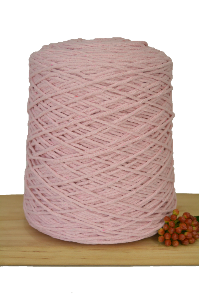 Coloured 1ply Cotton Warping Macrame Crochet String - 1.5mm - Dusty Pink