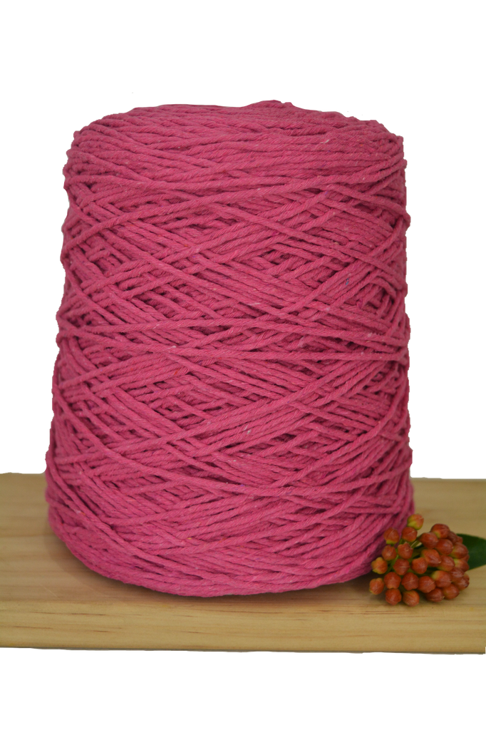 Coloured 1ply Cotton Warping Macrame Crochet String - 1.5mm - Hot Pink