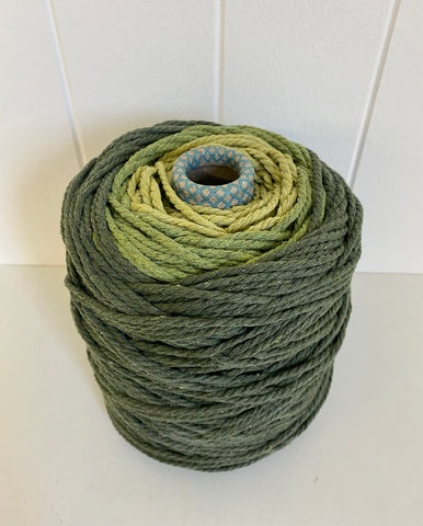 Macrame Cakes - 3mm 3ply Recycled Premium Rope - Greens