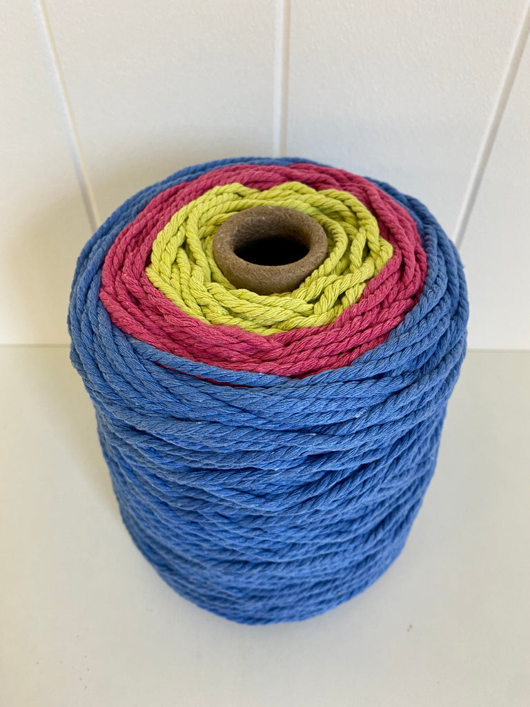 Macrame Cakes - 3mm 3ply Recycled Premium Rope - Brights