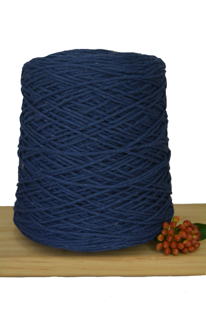 Coloured 1ply Cotton Warping Macrame Crochet String - 1.5mm - Ink