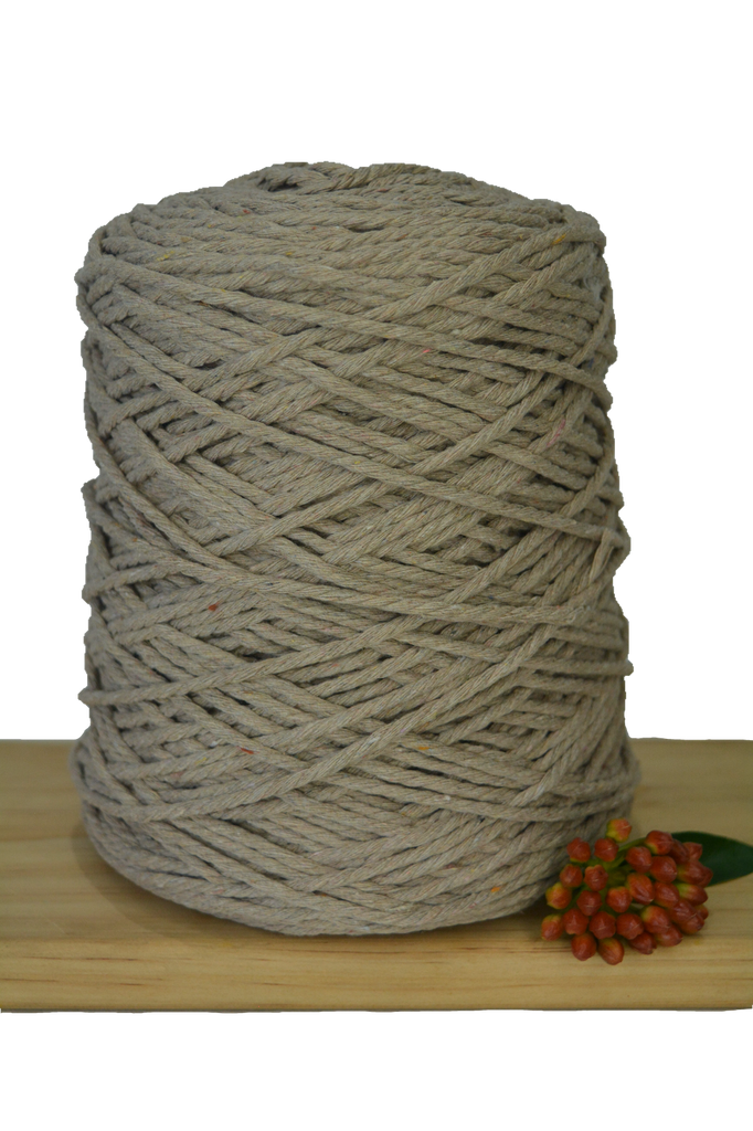 Coloured 3 ply Macrame Cotton Rope - 3mm - Linen