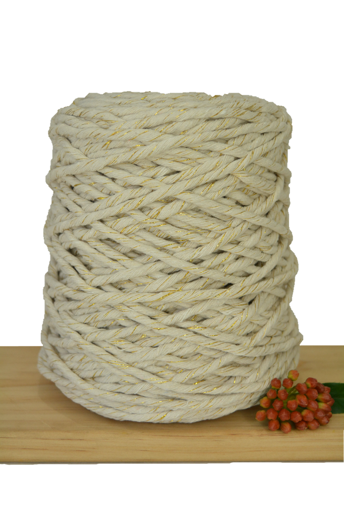 1kg 1ply Macrame Cotton String - 5mm - Metallic Blend