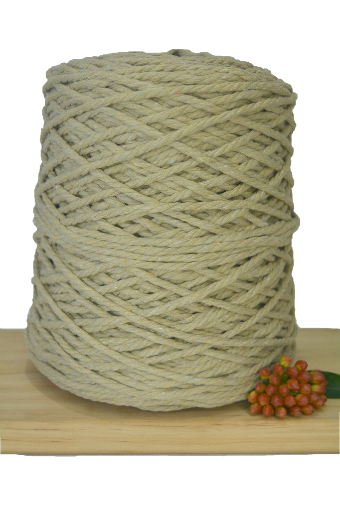 Coloured 3 ply Macrame Cotton Rope - 3mm - Oatmeal