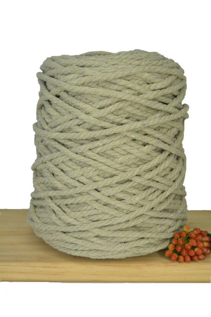 Coloured 3 ply Recycled Macrame Cotton Rope - 5mm - Oatmeal
