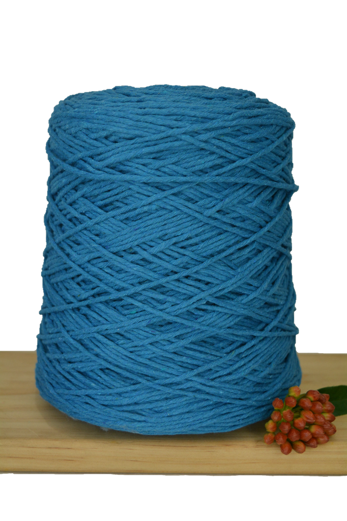 Coloured 1ply Cotton Warping Macrame Crochet String - 1.5mm - Peacock