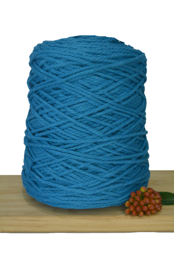 Coloured 3 ply Macrame Cotton Rope - 3mm - Peacock