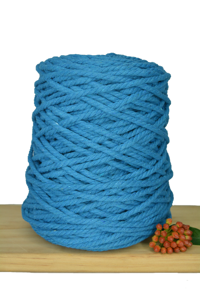 Coloured 3 ply Recycled Macrame Cotton Rope - 5mm - Peacock