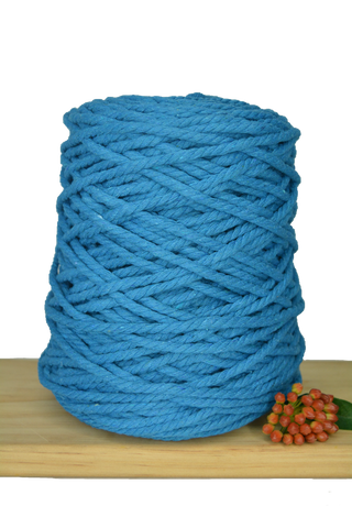 Coloured 3 ply Recycled Macrame Cotton Rope - 5mm - Peacock