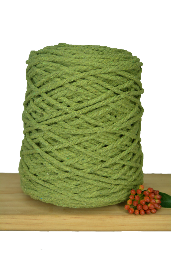 Coloured 3 ply Recycled Macrame Cotton Rope - 5mm - Pistachio