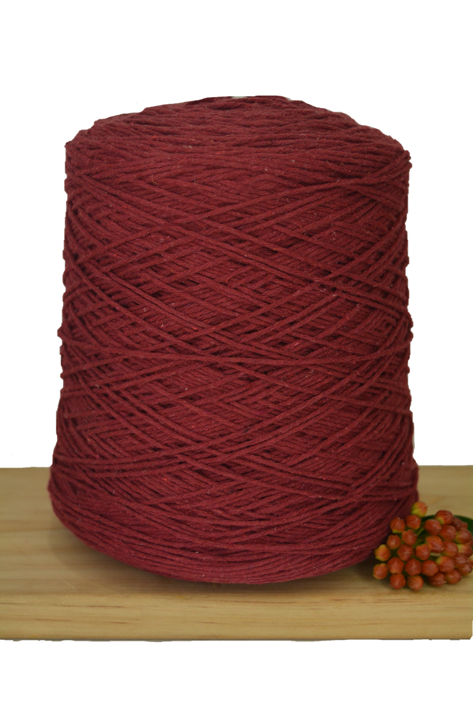 Coloured 1ply Cotton Warping String - 1mm - Red Wine