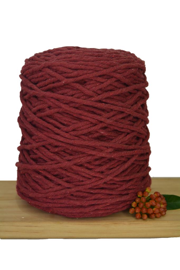 1kg Coloured 1ply Macrame Cotton String - 5mm - Red Wine