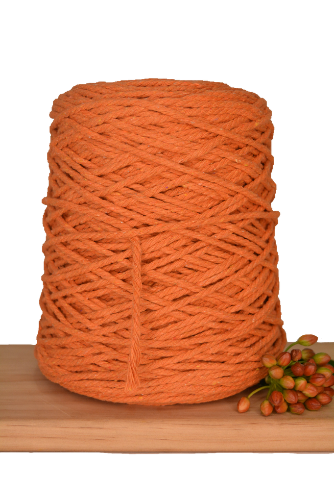 Coloured 3 ply Macrame Cotton Rope - 3mm - Saffron