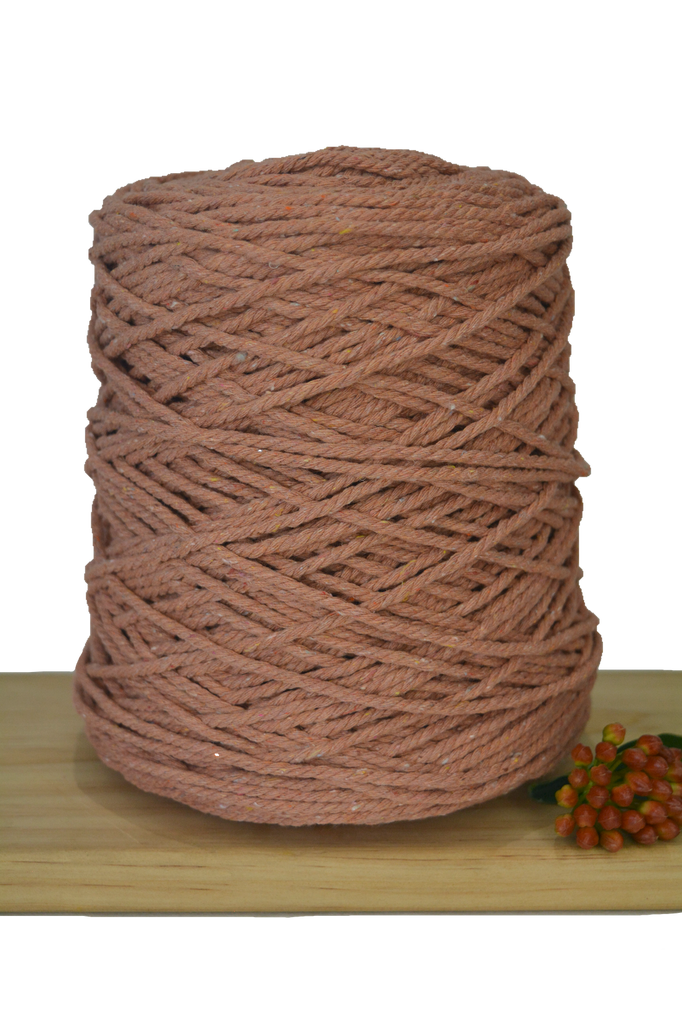 Coloured 3 ply Macrame Cotton Rope - 3mm - Salmon
