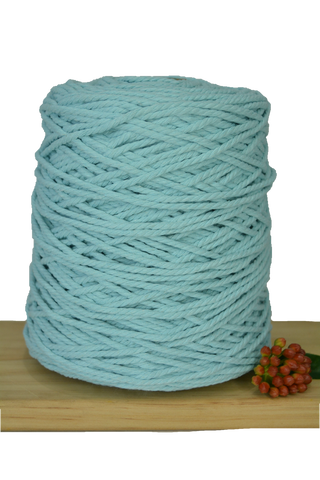Coloured 3 ply Macrame Cotton Rope - 3mm - Seafoam