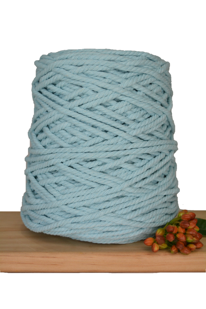 Coloured 3 ply Recycled Macrame Cotton Rope - 5mm - Seafoam