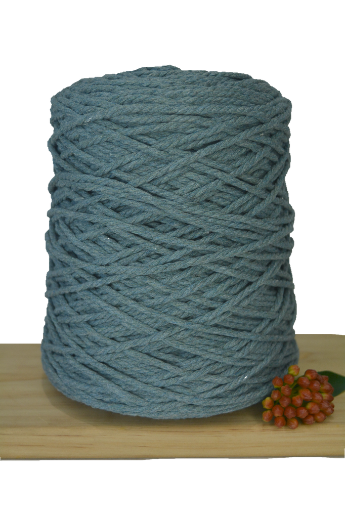 Coloured 3 ply Macrame Cotton Rope - 3mm - Storm