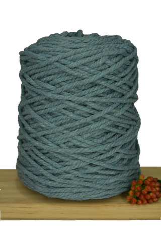 Coloured 3 ply Recycled Macrame Cotton Rope - 5mm - Storm