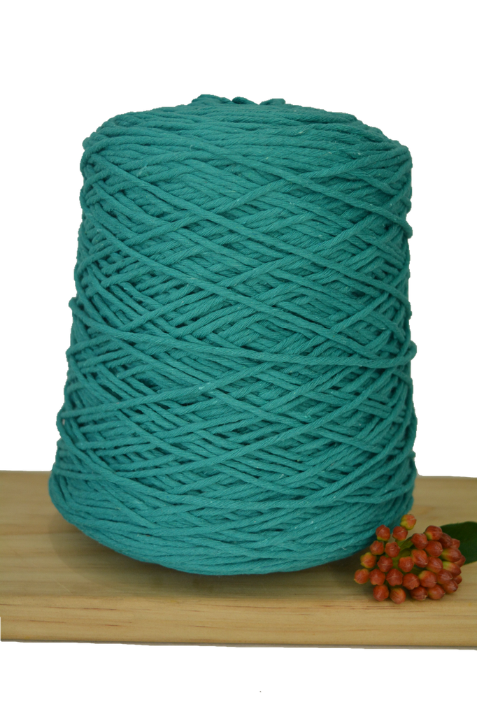 Coloured 1ply Cotton Warping Macrame Crochet String - 1.5mm - Teal