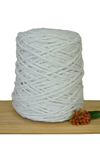 1kg Coloured 1ply Cotton String - 5mm - White