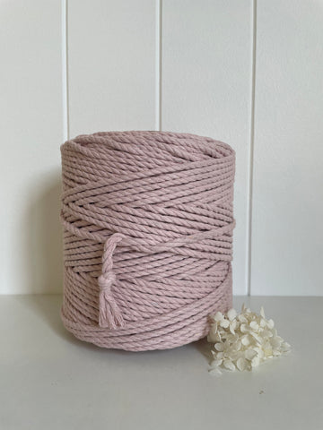 1kg 5mm 3ply Deluxe Recycled Cotton Rope - Blush