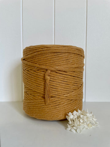 1kg 5mm 1ply Deluxe Recycled Cotton String - Spiced Pumpkin