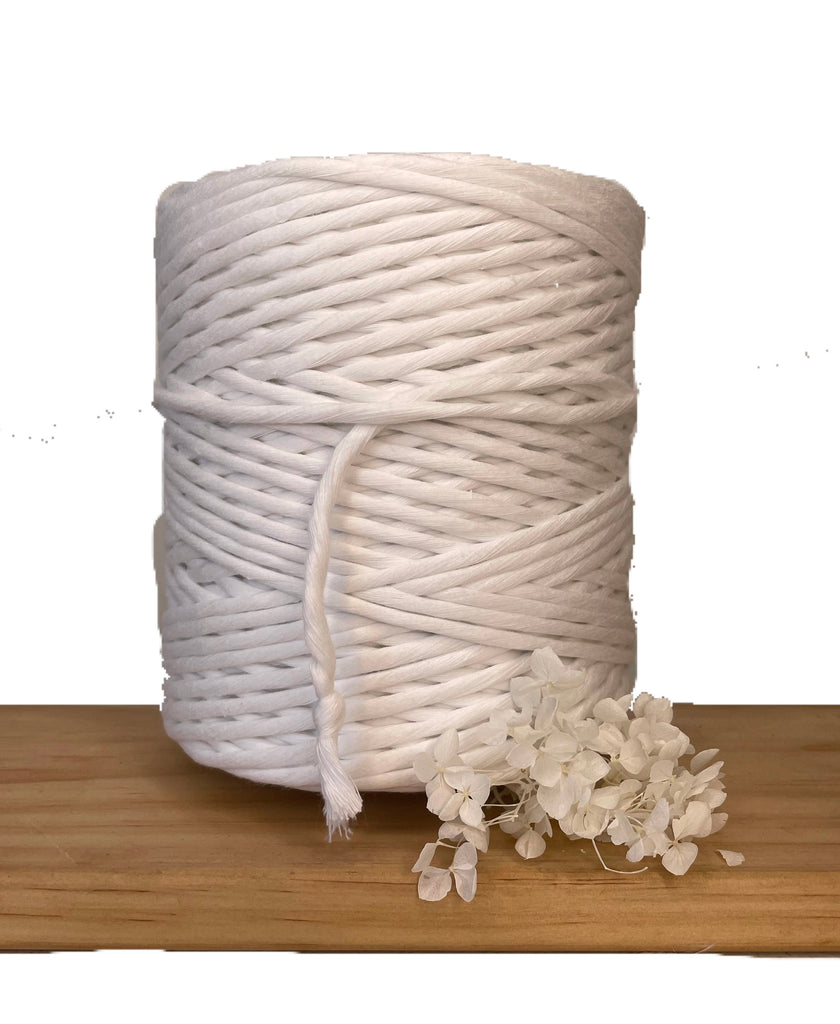 1kg 5mm 100% Pure Deluxe Macrame Cotton 1ply String - White