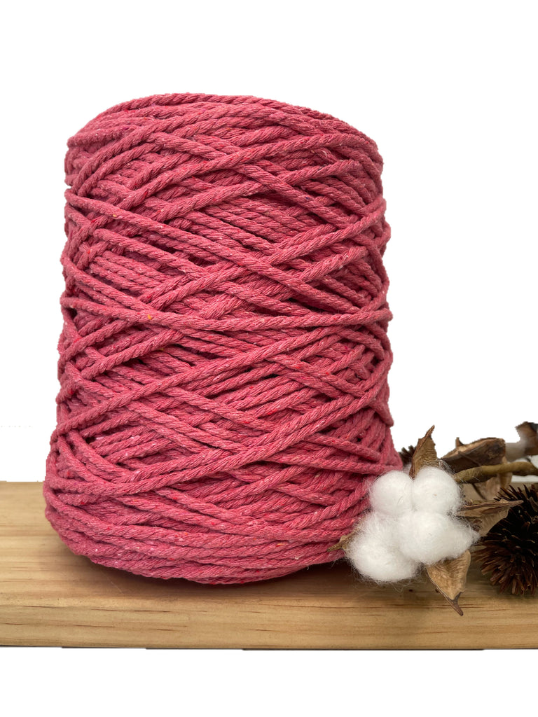 Coloured 3 ply Macrame Cotton Rope - 3mm - Rouge