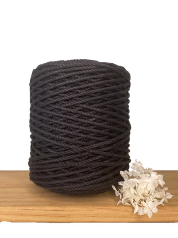 1kg 4mm 100% Pure Deluxe Macrame Cotton 3ply Rope - Black