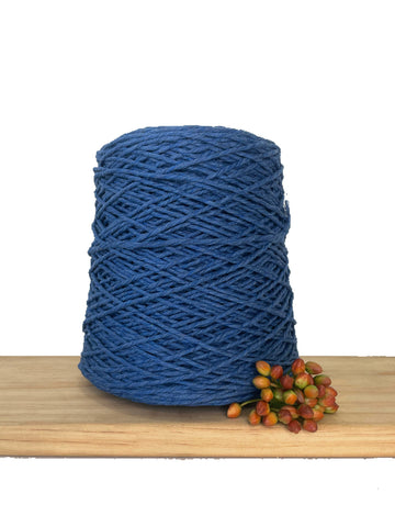 Coloured 1ply Cotton Warping Macrame Crochet String - 1.5mm - Denim