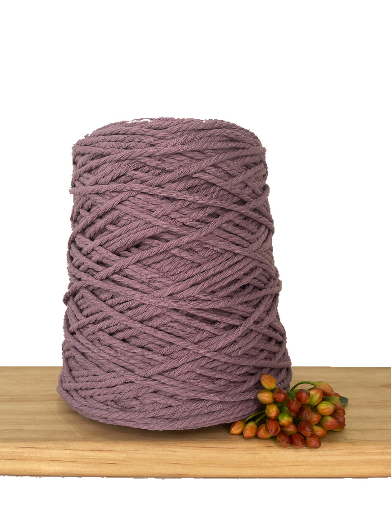Coloured 3 ply Macrame Cotton Rope - 3mm - Amethyst
