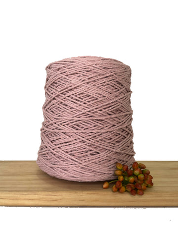 Coloured 1ply Cotton Warping Macrame Crochet String - 1.5mm - Vintage Rose