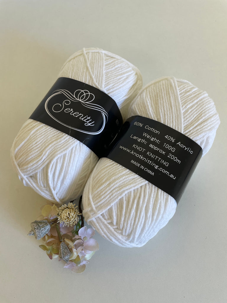 KK Serenity Cotton Yarn - White (1)