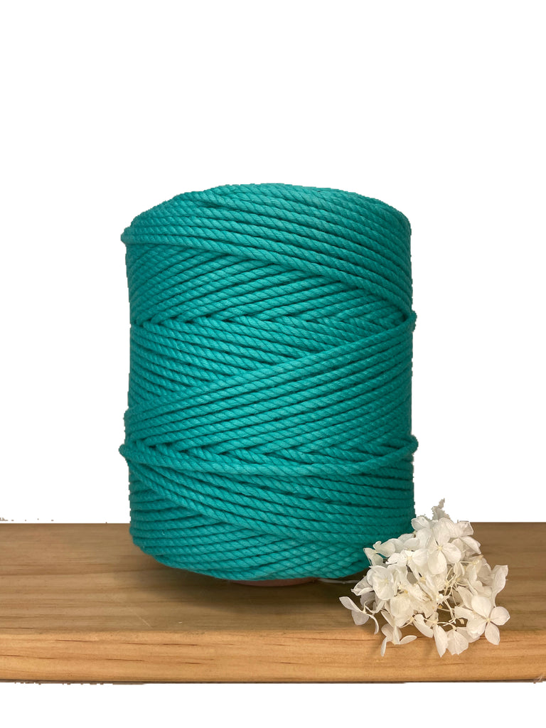1kg 4mm 100% Pure Deluxe Macrame Cotton 3ply Rope - Teal